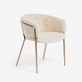 white fur dining gold legs furniture
