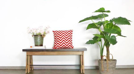 Industrial looking bench with a slight hint of country charm.