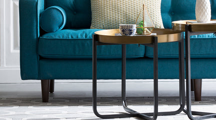 Bring the glam into the room with brass coffee table