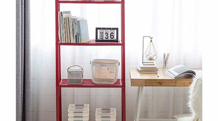 Asher Bookshelf In Red Colour.