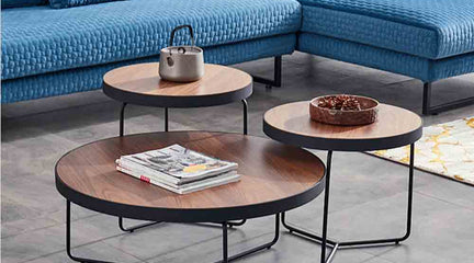 Add a touch of modern style with Karl walnut coffee table