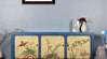 Blue Chinese cabinet with unique painting