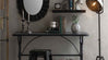 Dramatic and stylish metal framed mirror in black