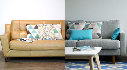 Battle between fabric and leather sofas