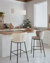 Ciselia Stool in White Bouclé