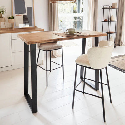 Ciselia Stool in White Bouclé