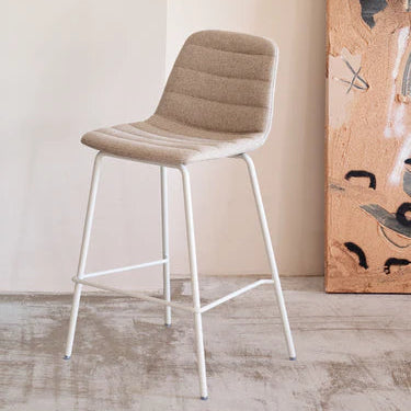 Zunilda Stool in Beige Chenille
