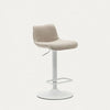 Zenda Stool in Beige Chenille
