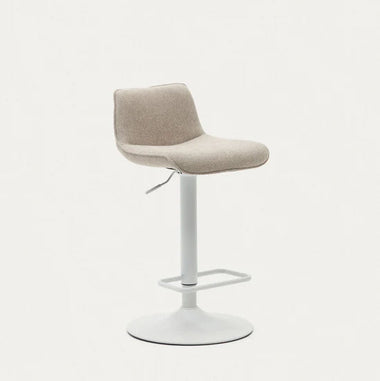 Zenda Stool in Beige Chenille