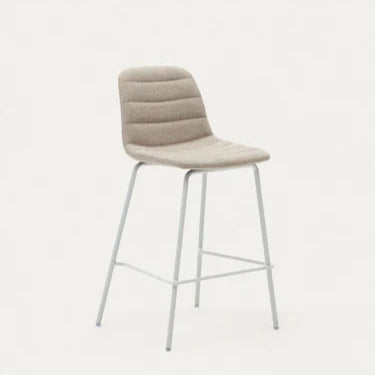 Zunilda Stool in Beige Chenille