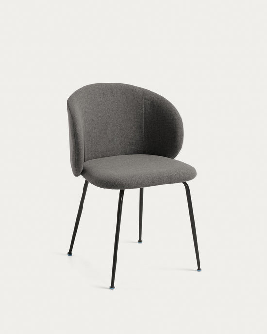 Minna dark grey chair with steel legs (AS-IS)