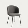 Minna dark grey chair with steel legs (AS-IS)
