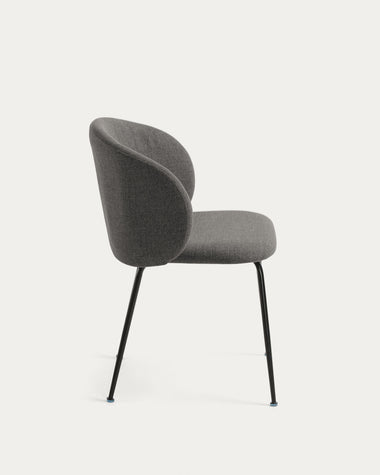 Minna dark grey chair with steel legs (AS-IS)