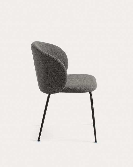 Minna dark grey chair with steel legs (AS-IS)