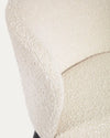 Ciselia Stool in White Bouclé