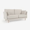 Gilma 2 Seater Sofa (Beige w/ Natural Wood Legs)