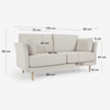 Gilma 2 Seater Sofa (Beige w/ Natural Wood Legs)