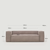 Blok Corduroy Sofa (Pink 3 Seater)