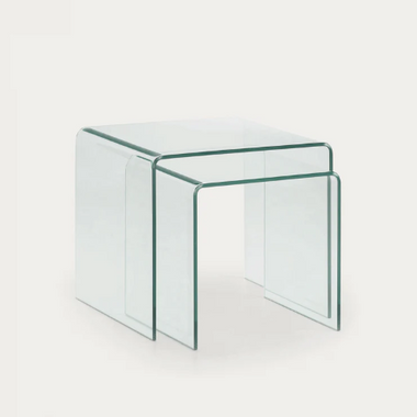Burano Nest of 2 Glass Tables