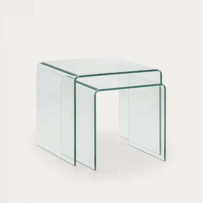 Burano Nest of 2 Glass Tables