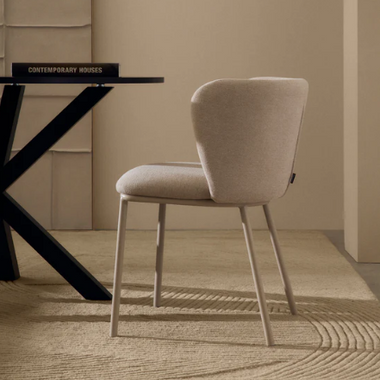 Ciselia Chair in Beige Chenille