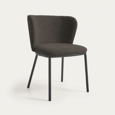 Ciselia Chair with Black Bouclé