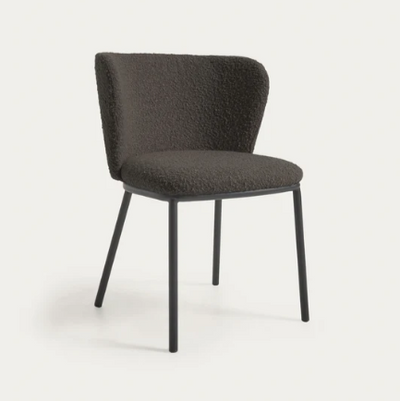 Ciselia Chair with Black Bouclé