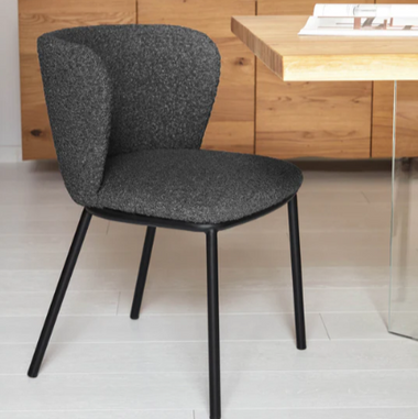 Ciselia Chair with Black Bouclé