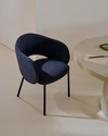 Maina Chair in Thick Blue Chenille