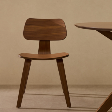 Gena Chair in Walnut Veneer and Rubberwood