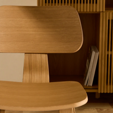 Gena Chair in Oak Veneer and Rubberwood