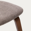 Gena Chair in Beige Chenille with Walnut Veneer and Rubberwood Frame