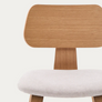 Gena Chair in Beige Chenille with Oak Veneer and Rubberwood Frame