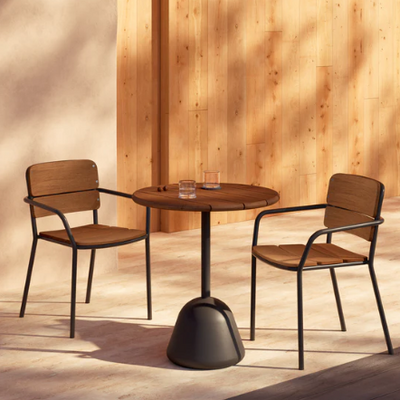 Saura Table Acacia Top Walnut Finish