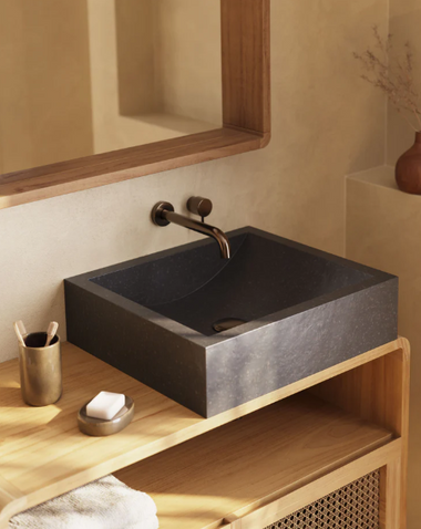 Delina Countertop in Black Terrazzo