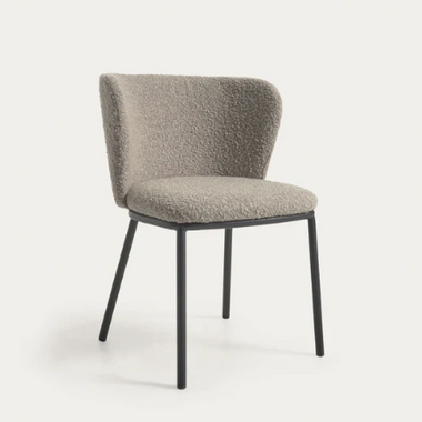 Ciselia Chair with Light Grey Bouclé