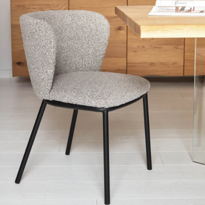 Ciselia Chair with Light Grey Bouclé