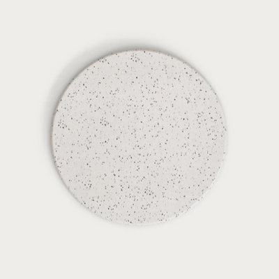 Saura Round High Bar Table in White Terrazzo