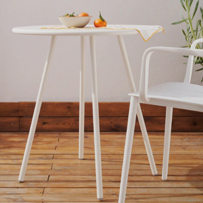 Montjoi Round Outdoor Table with White Finish