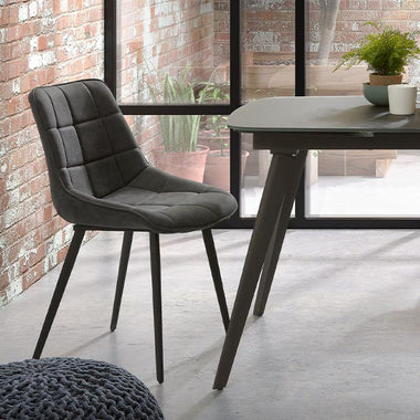 Adam Dining Chair (Grey PU) (AS-IS)