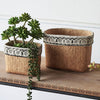 Aztec Illusion Wicker Pot