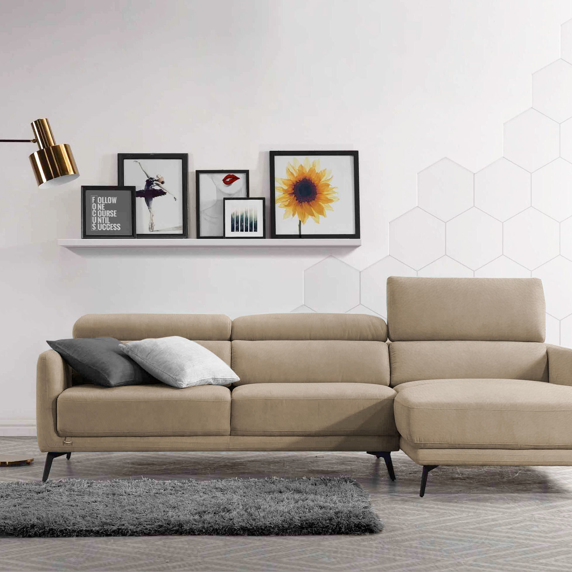 Candace L-Shape Leather Sofa Sg | Customisable | Nook And Cranny