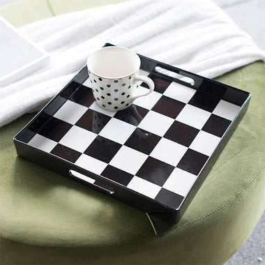 Geometric B&W Tray (Square) (As-Is)