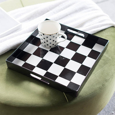 Geometric B&W Tray (Square) (As-Is)