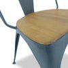 Acacia Wood Dining Chair with Powder Coated Metal Treated Anti-Rust