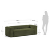 Blok Corduroy Sofa (Green 3 Seater)