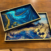 Agate Blue Rectangular Tray