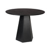 Ash Veneer Black MDF round dining table with Geometric Pedestal Base