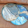 Blue Marble Round Tray