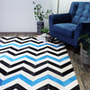 Cow Hide Rug - Herringbone Ocean